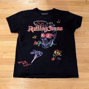 The Rolling Stones Black T Shirt with Graphics